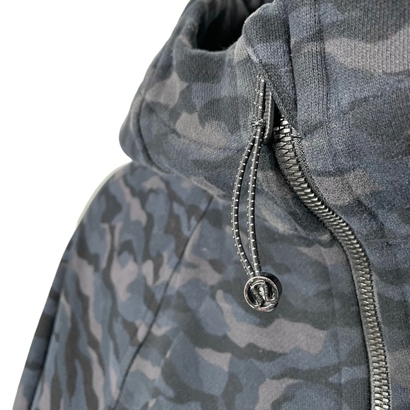 lululemon |Scuba Hoodie Light Cotton Fleece Sequoia Camo Print Deep Coal Black 6 - Picture 4 of 4